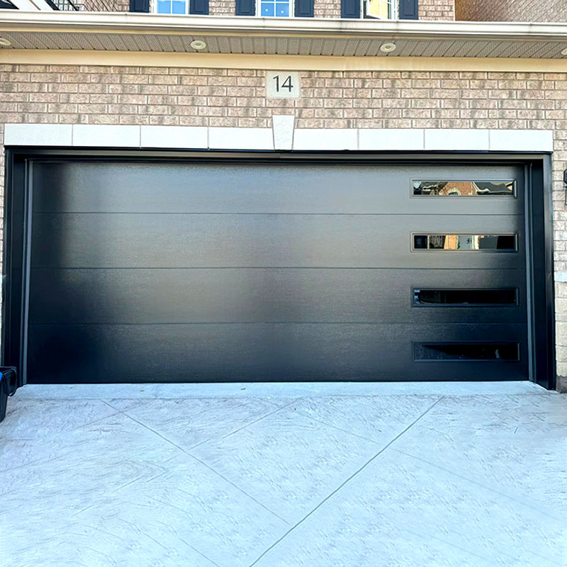 Modern Tempered Glass aluminum panel Garage Door
